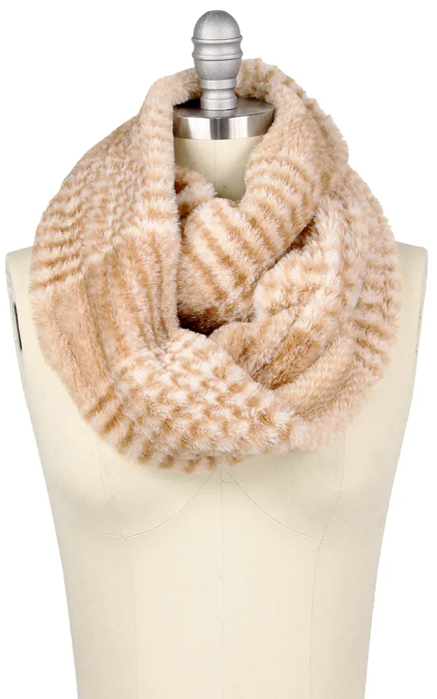 EAF9505 Glen Check Faux Fur Twist Tube