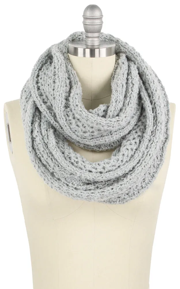 EAN9441 Solid Color Knit Infinity Scarf