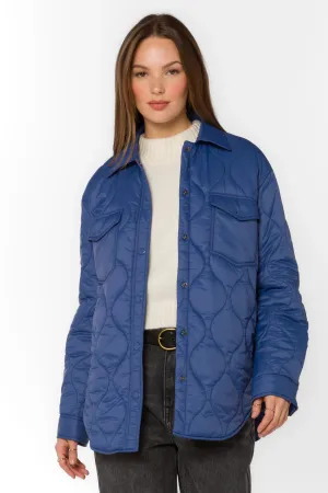 Eleanor Puffer Shacket in Deep Cobalt