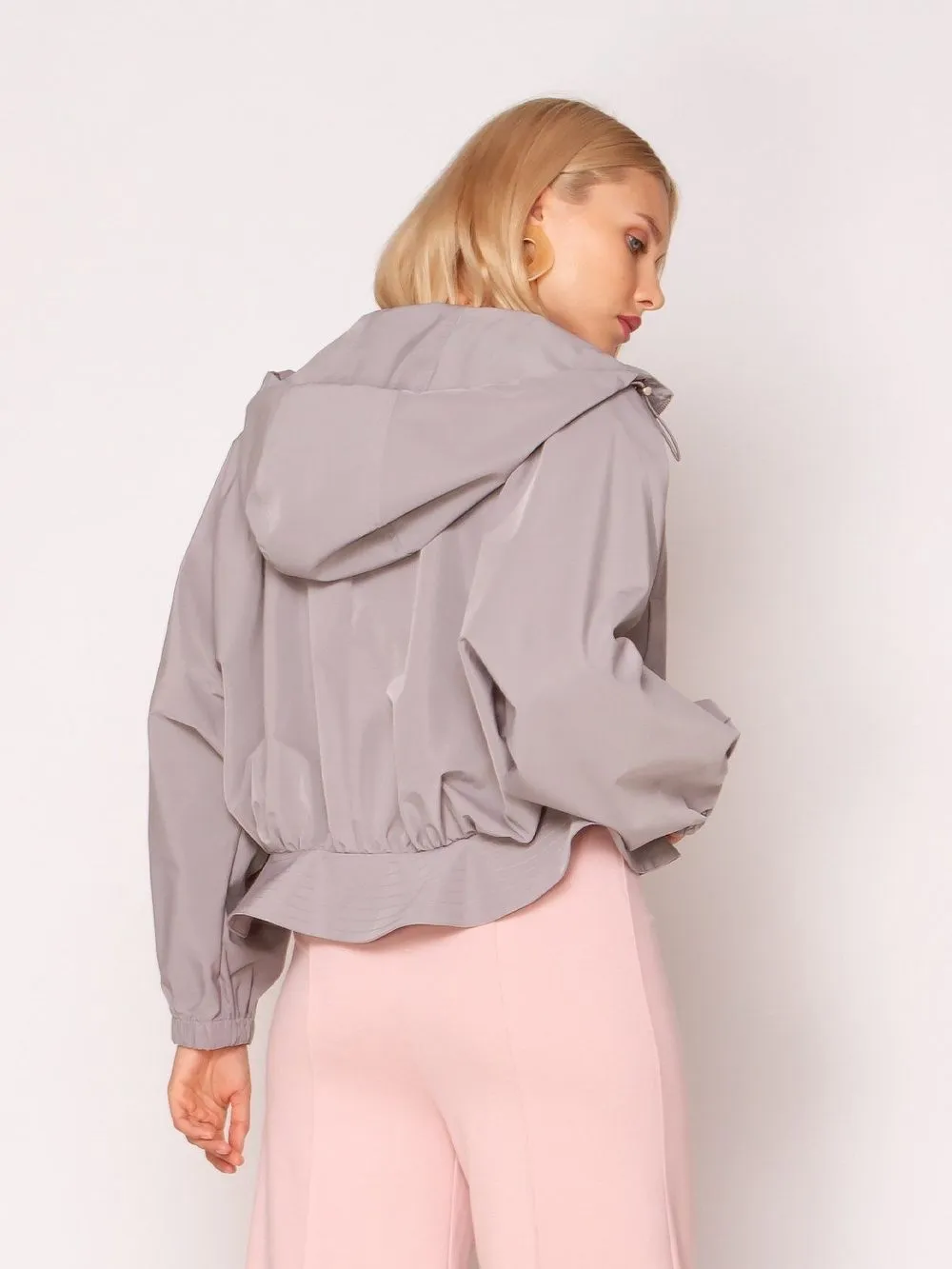 Flare Hem Oversized Hoodie Jacket