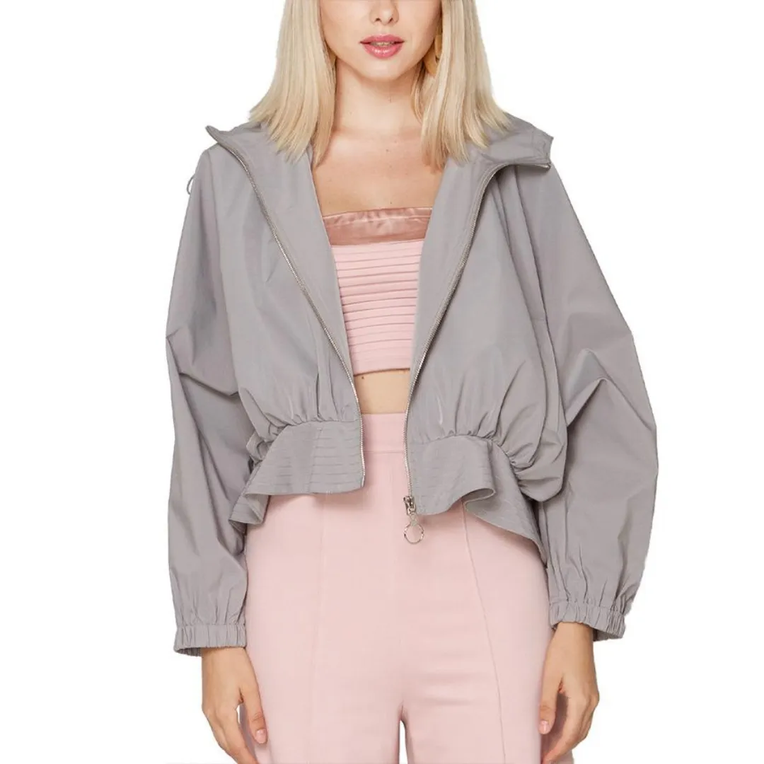 Flare Hem Oversized Hoodie Jacket