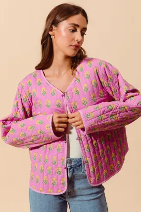 Floral Print Quilted Jacket