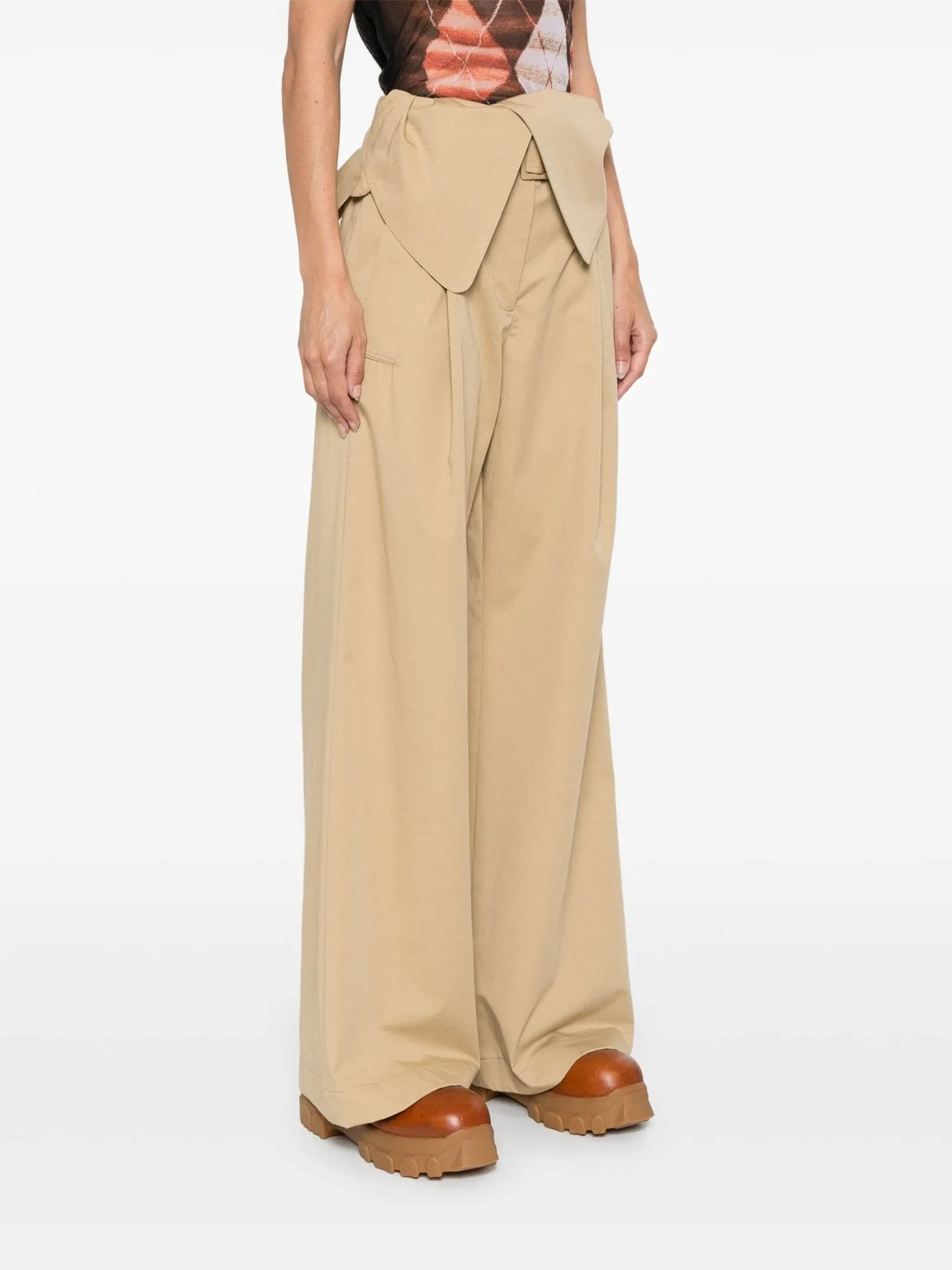 foldover trench trousers