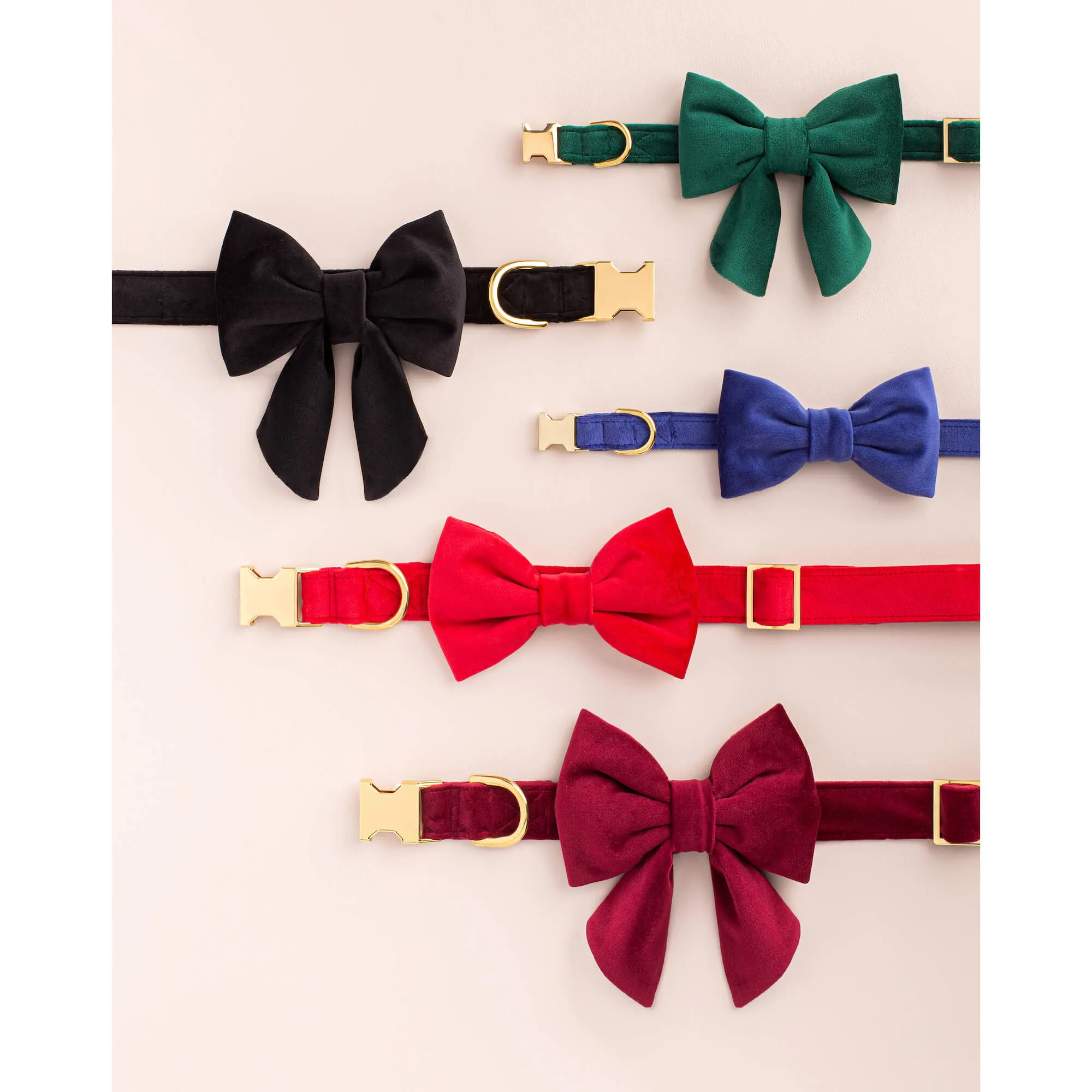 Forest Green Velvet Lady Bow Collar