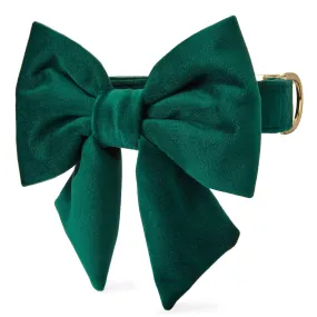 Forest Green Velvet Lady Bow Collar