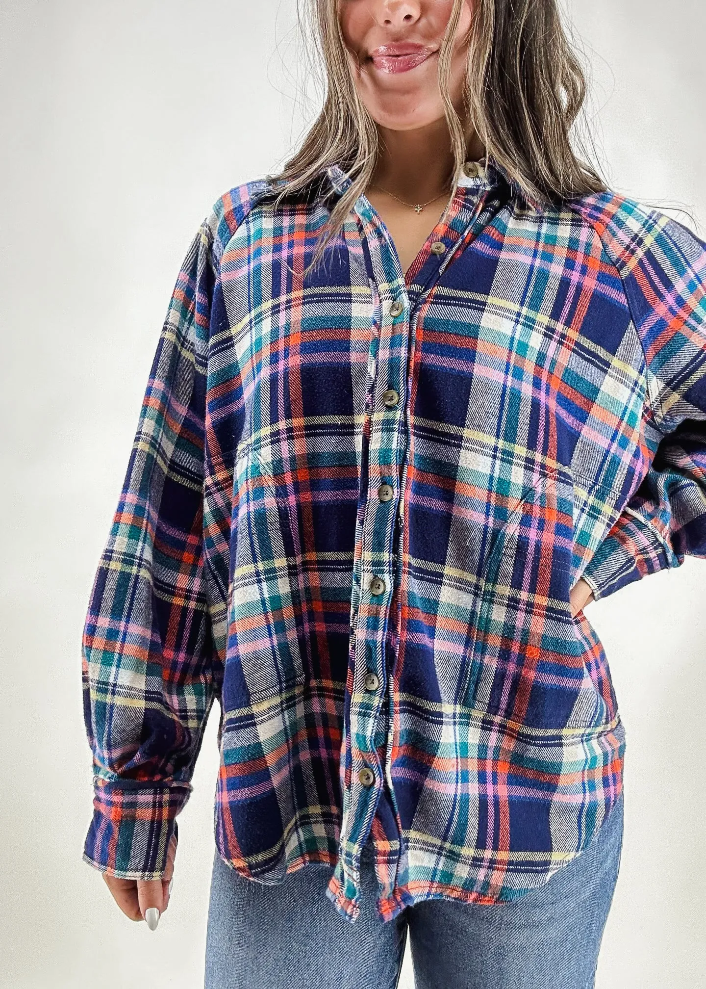 Free People Girl Meets Boy Plaid Shirt