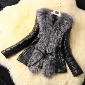 Fur collar coat for women