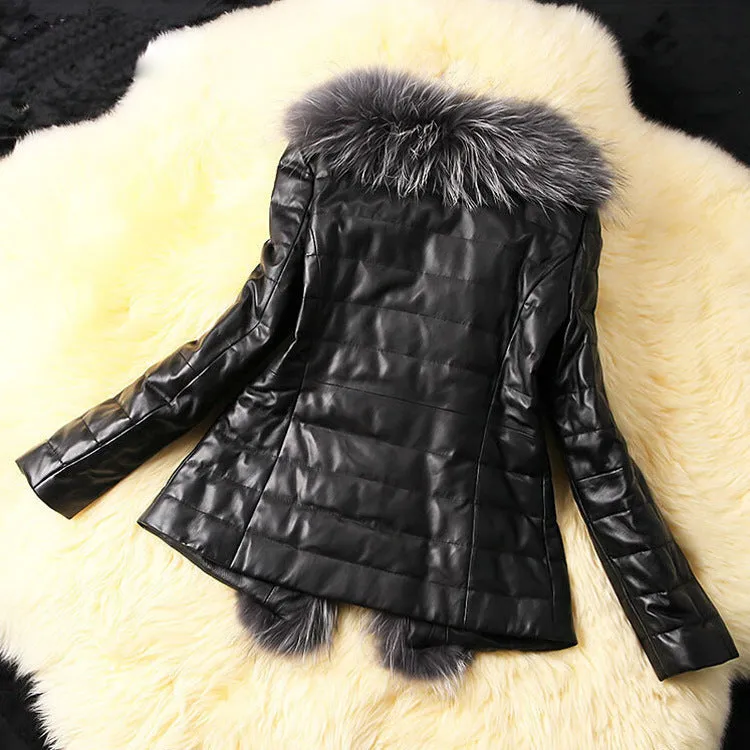 Fur collar coat for women