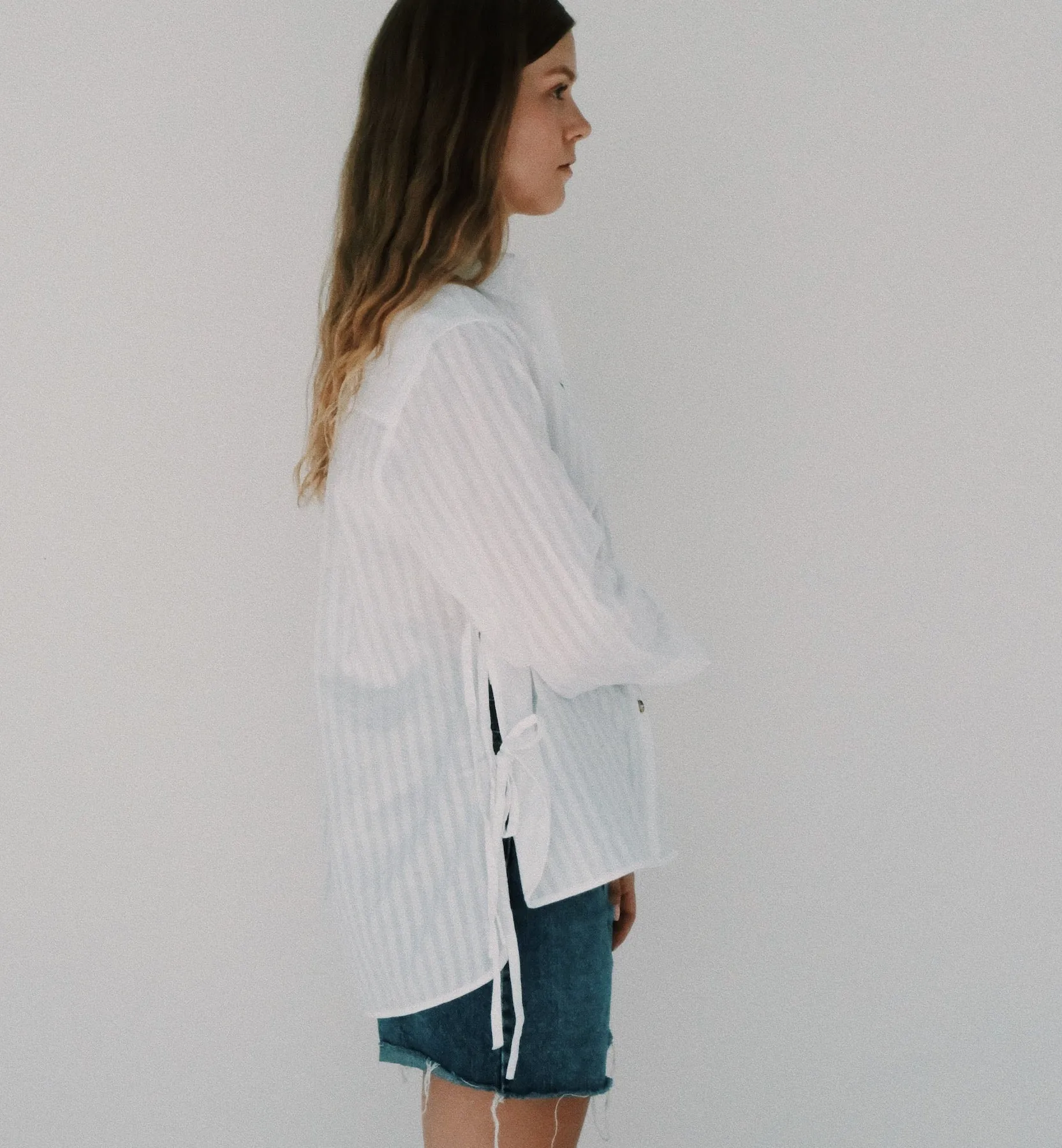 GANNI Tonal Stripe Oversized Shirt