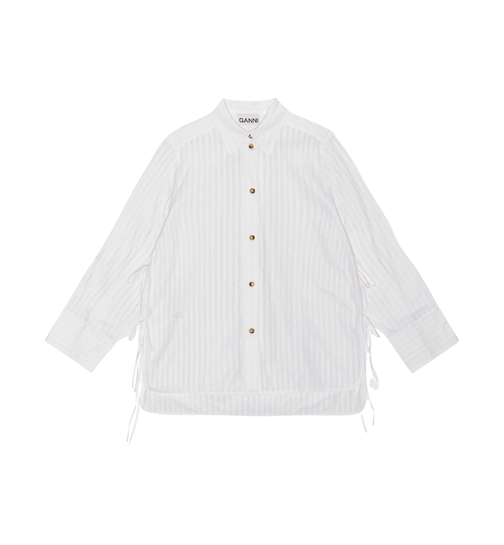 GANNI Tonal Stripe Oversized Shirt