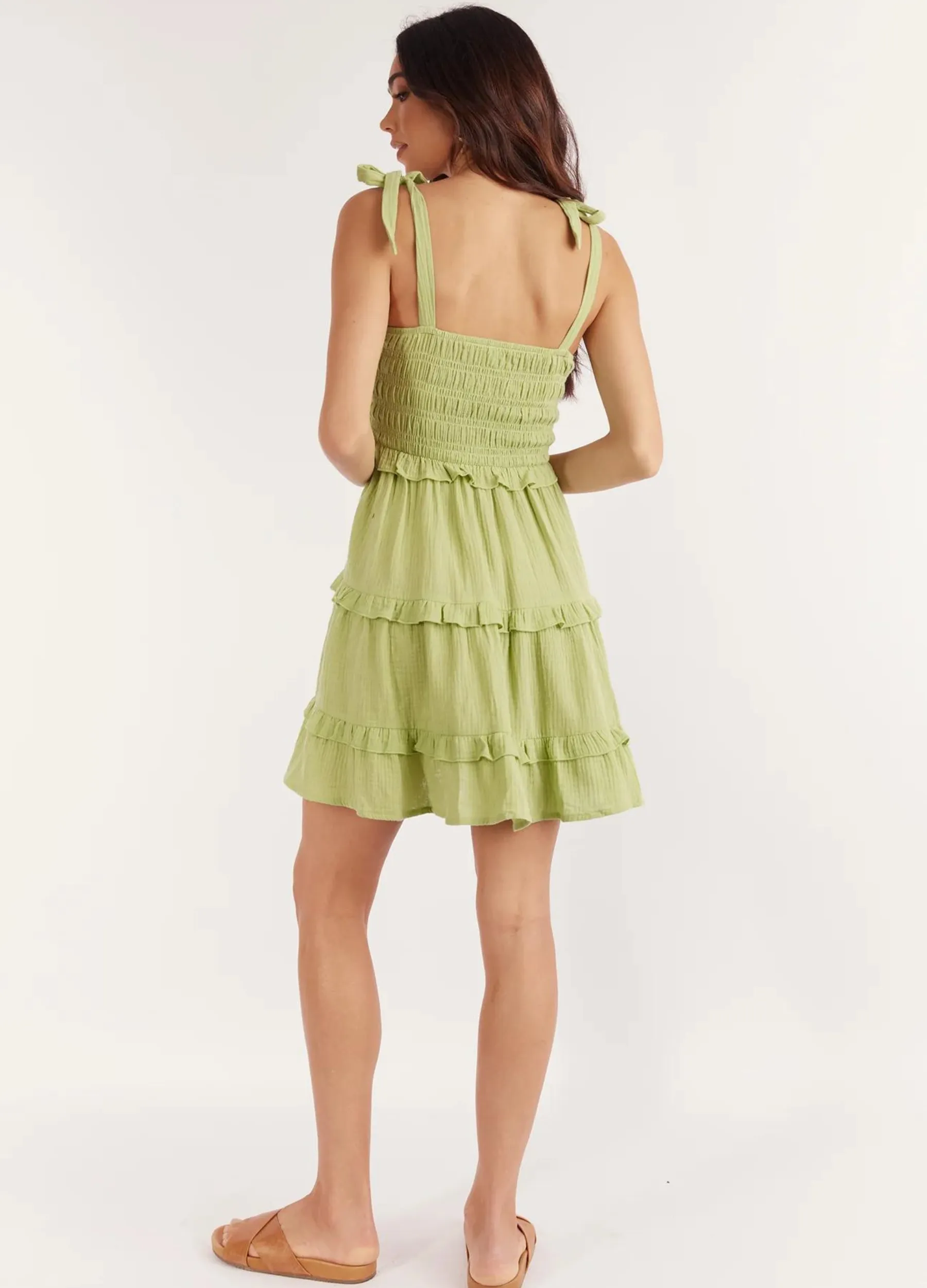 Girl and the Sun - Strappy Bowie Mini Dress - Green