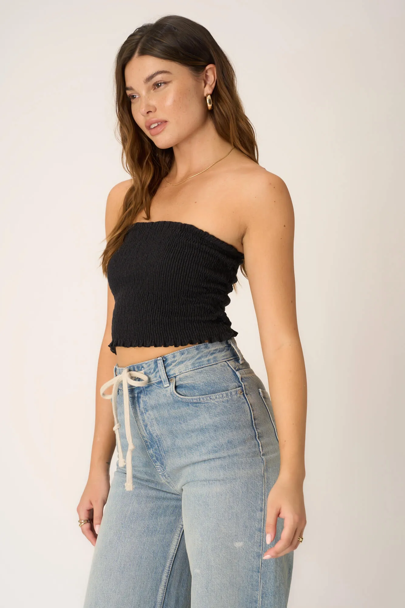 Golden Hour Smocked Tube Top - Black