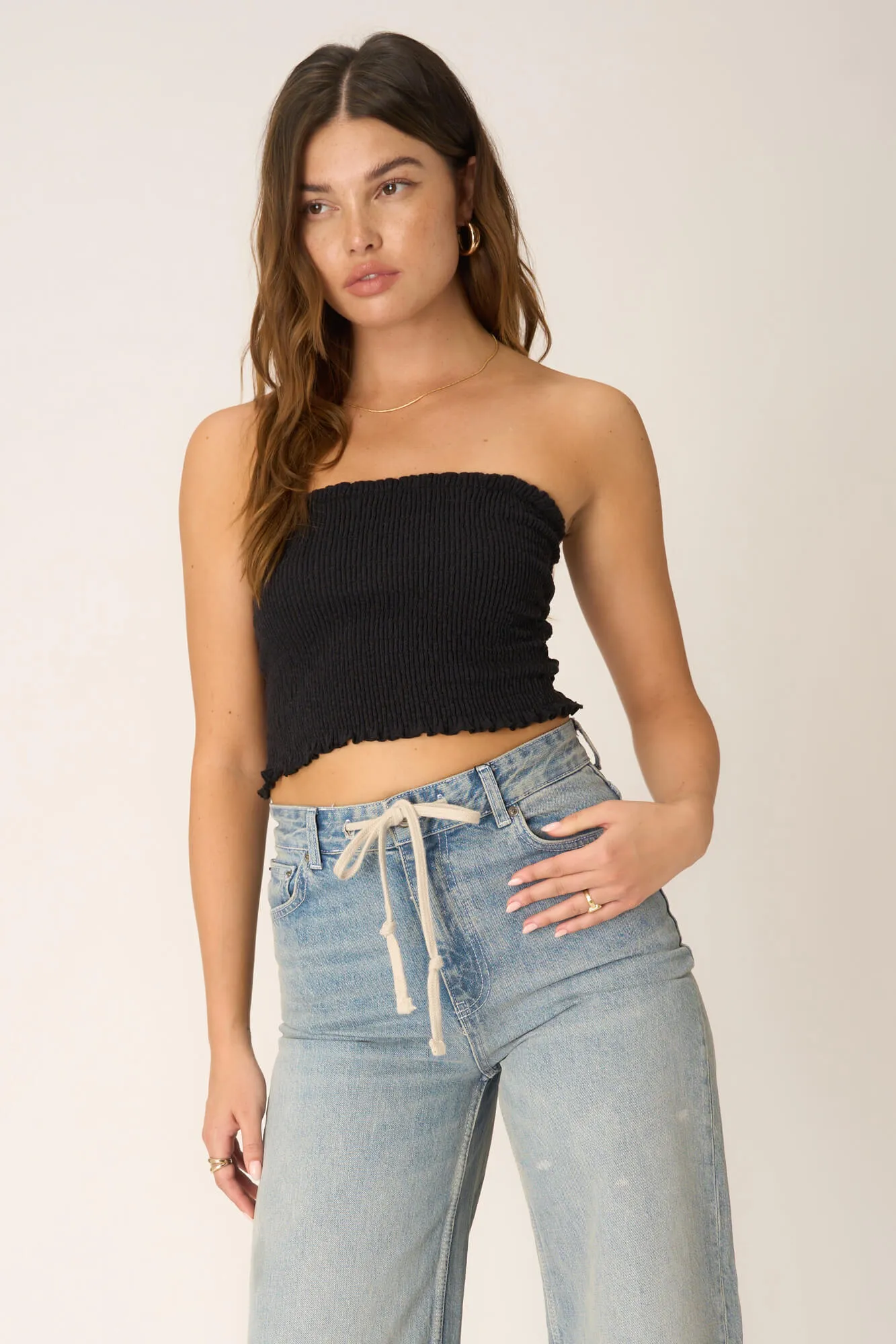 Golden Hour Smocked Tube Top - Black