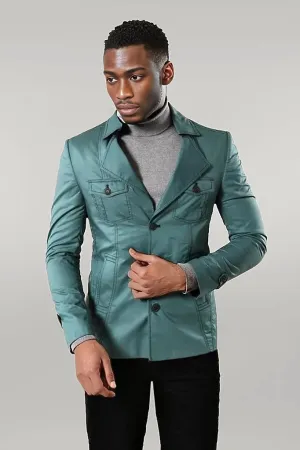 Green Cotton Trench Coat - Wessi