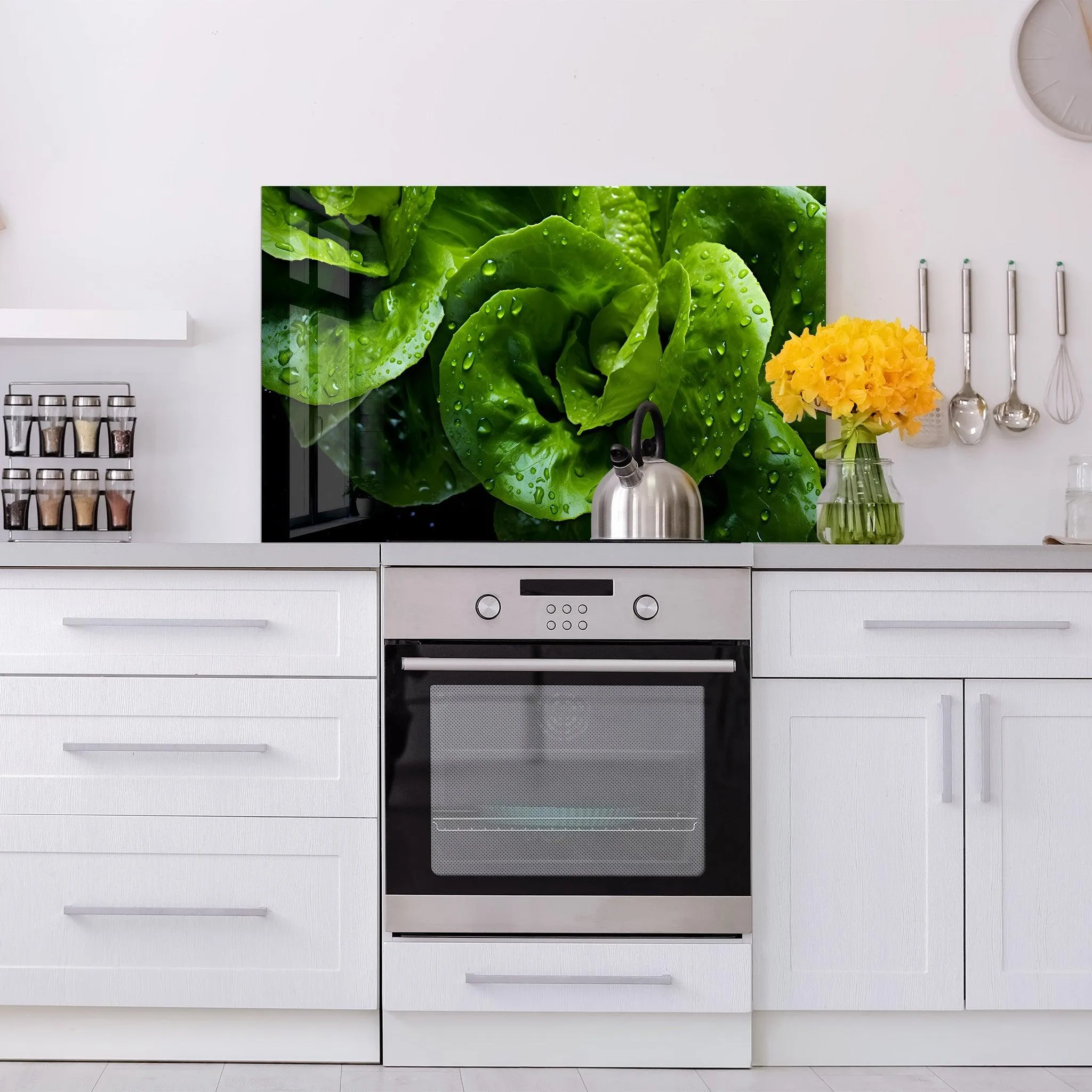 Green Lettuce | Glass Printed Backsplash for your Kitchen