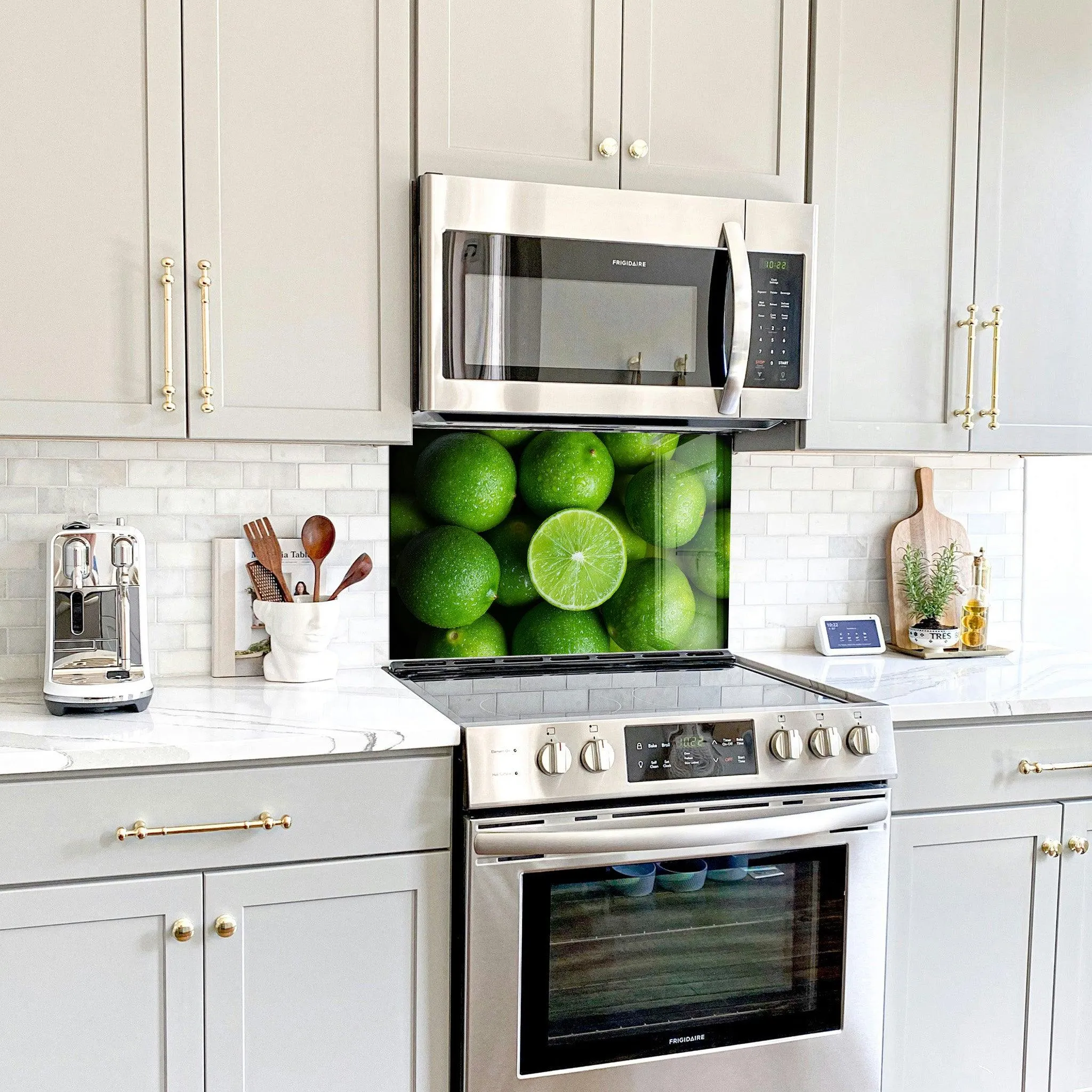 Green Limes | Glass Printed Backsplash for your Kitchen