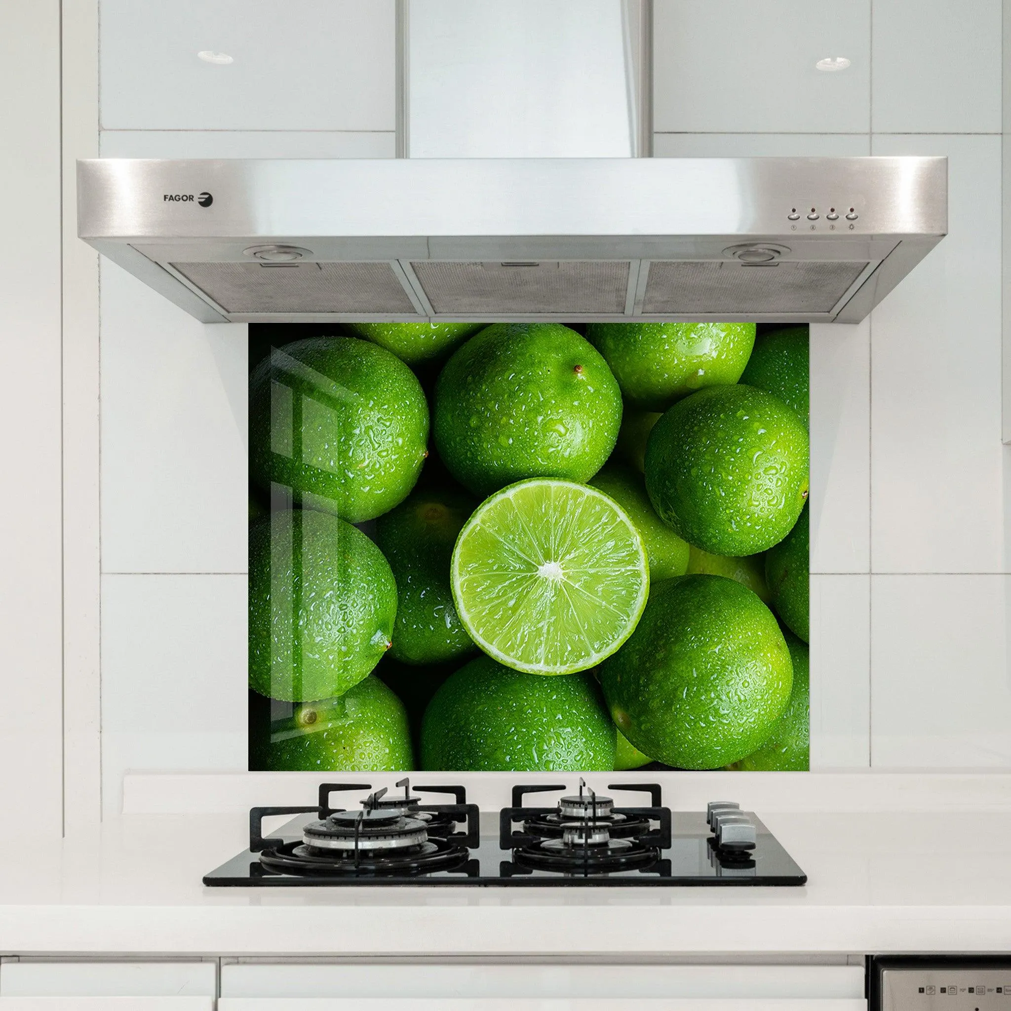 Green Limes | Glass Printed Backsplash for your Kitchen