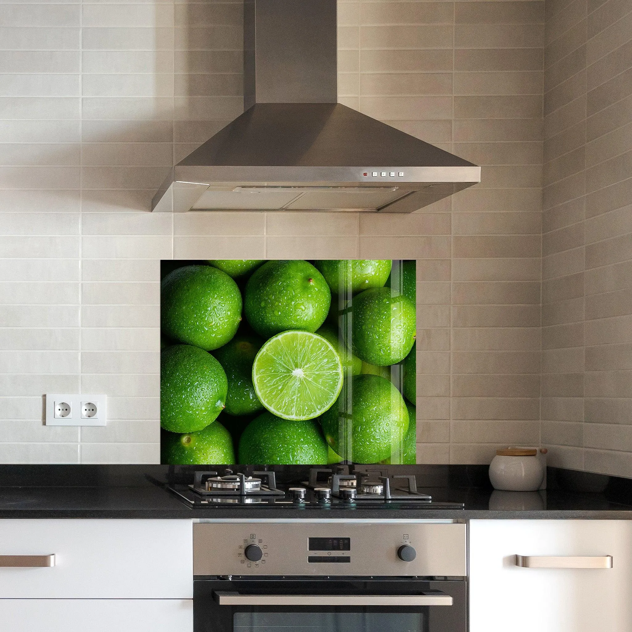 Green Limes | Glass Printed Backsplash for your Kitchen