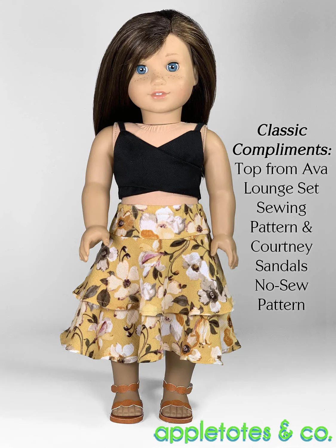 Isla Midi Skirt 18 Inch Doll Sewing Pattern