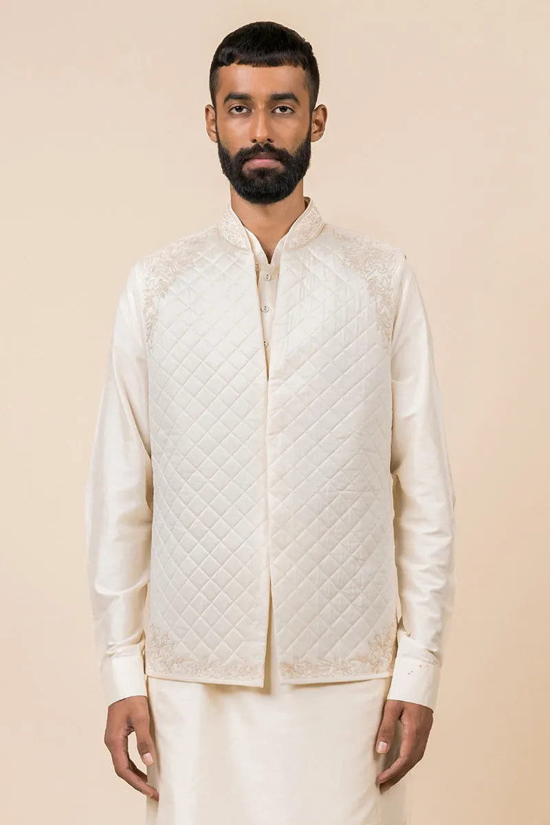 Ivory Quilted Modern Style Bundi