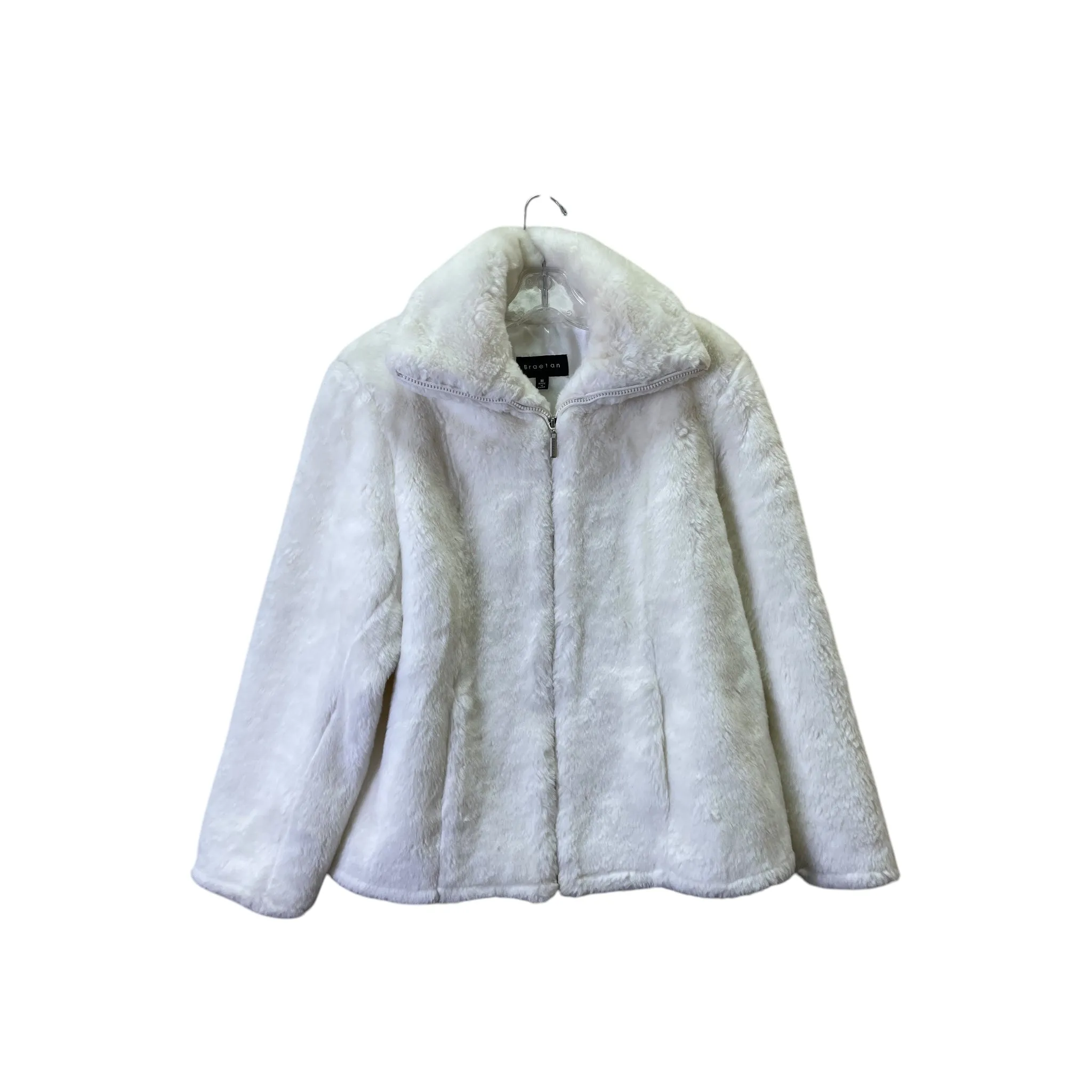 Jacket Faux Fur & Sherpa By Braetan In Cream, Size:M