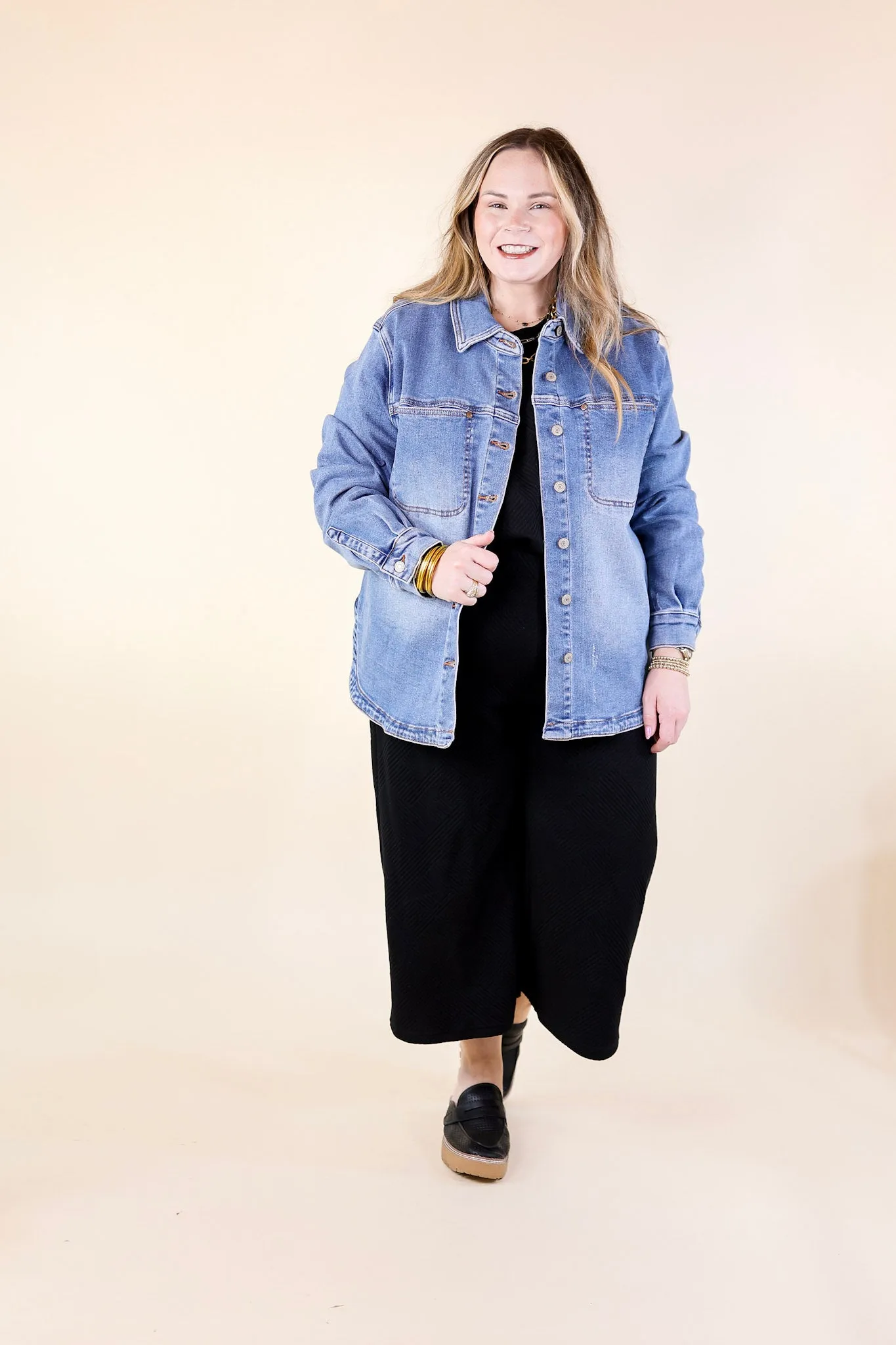 Judy Blue | Feeling Refreshed Button Up Denim Jacket in Medium Wash