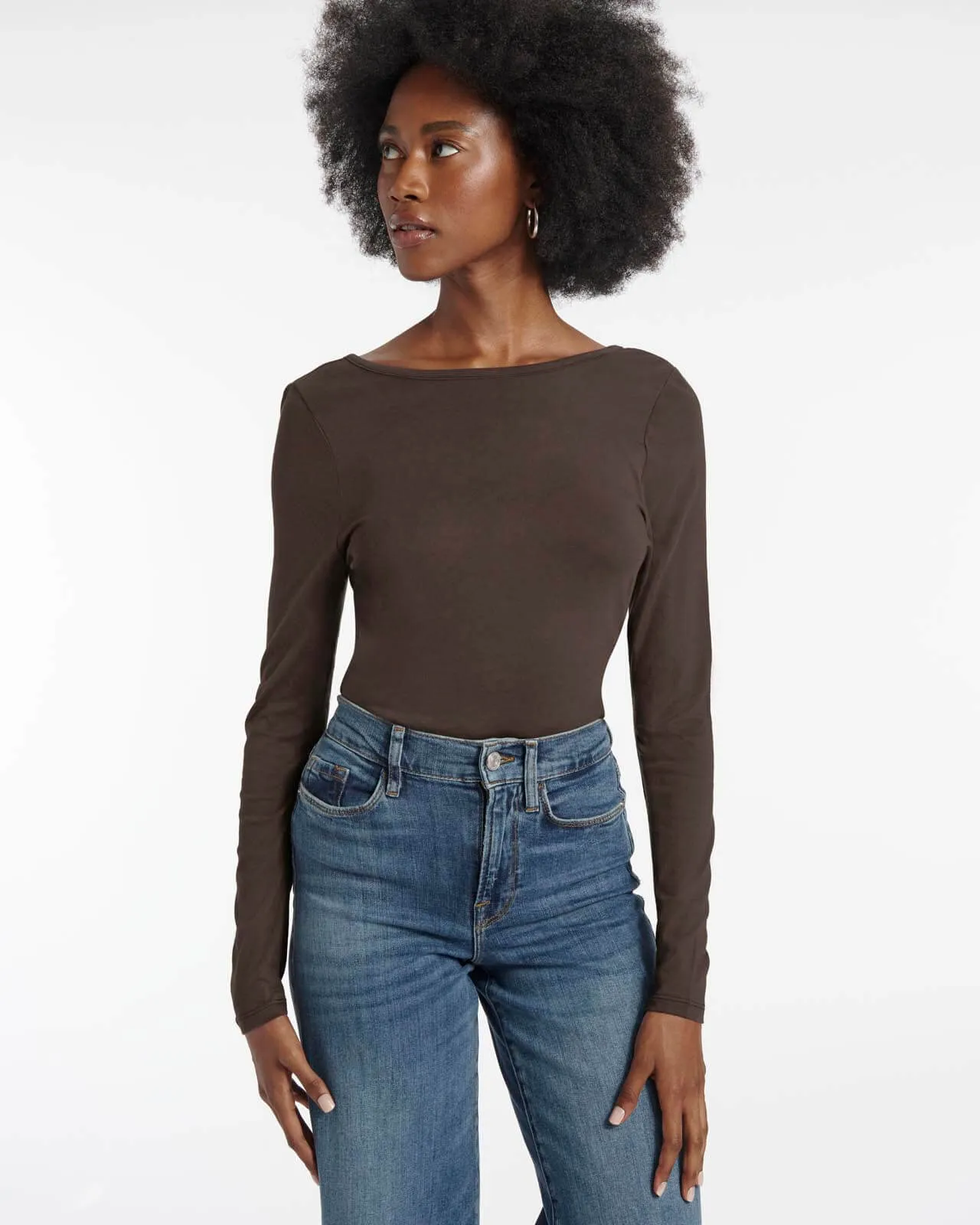 Kaia Long Sleeve Reversible Scoop Neck Tee