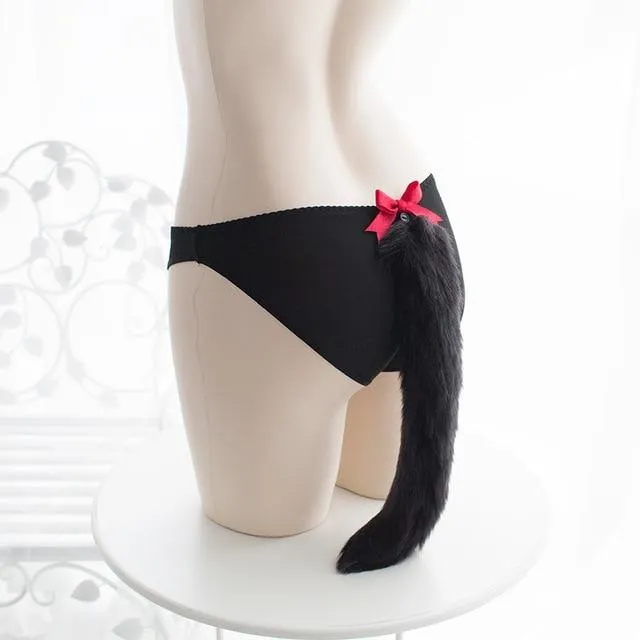 Kitten Tail Open Crotch Panties