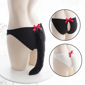 Kitten Tail Open Crotch Panties