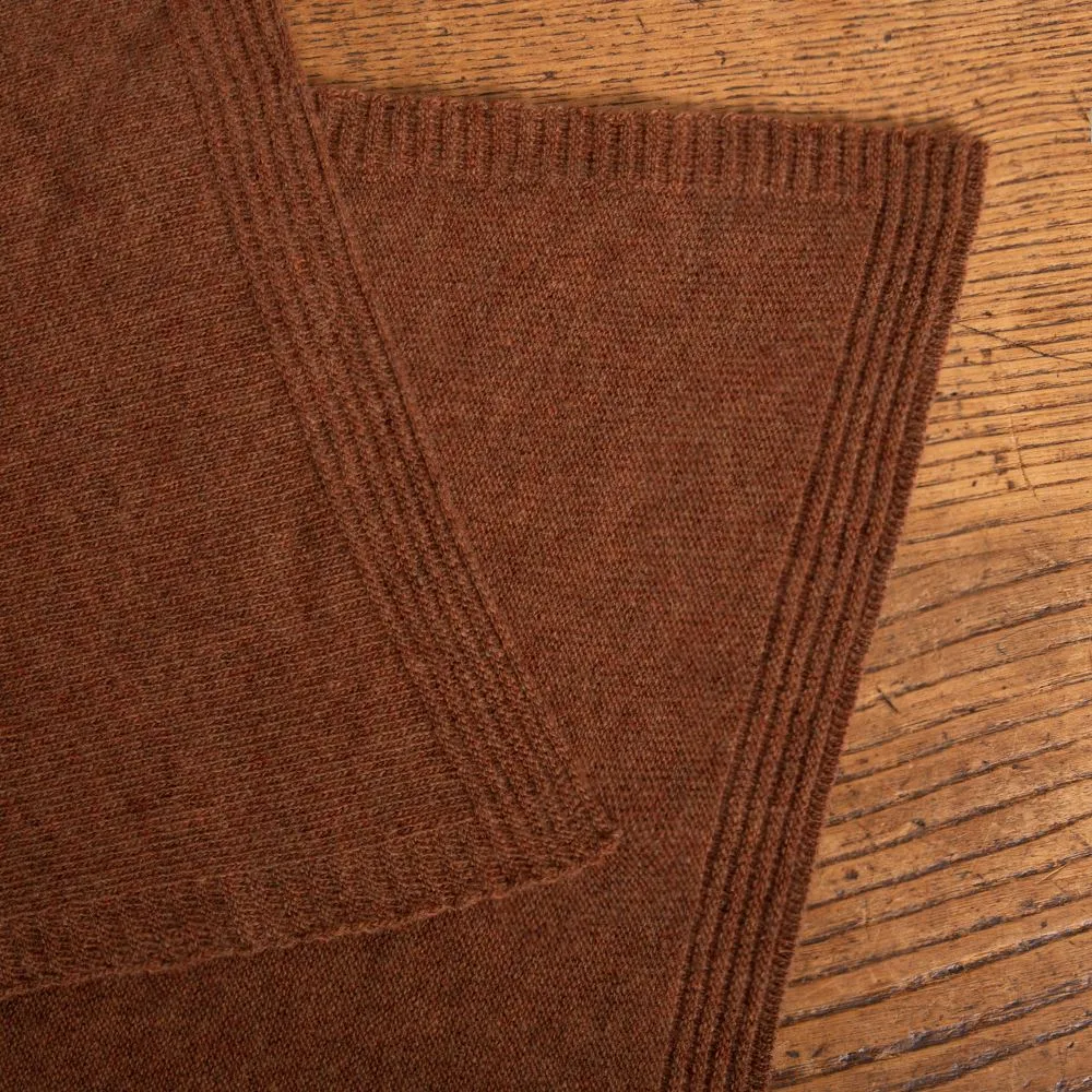 Lambswool Plain Knit Scarf - Hazelnut