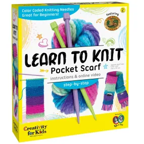 LEARN TO KNIT POCKET SCARF