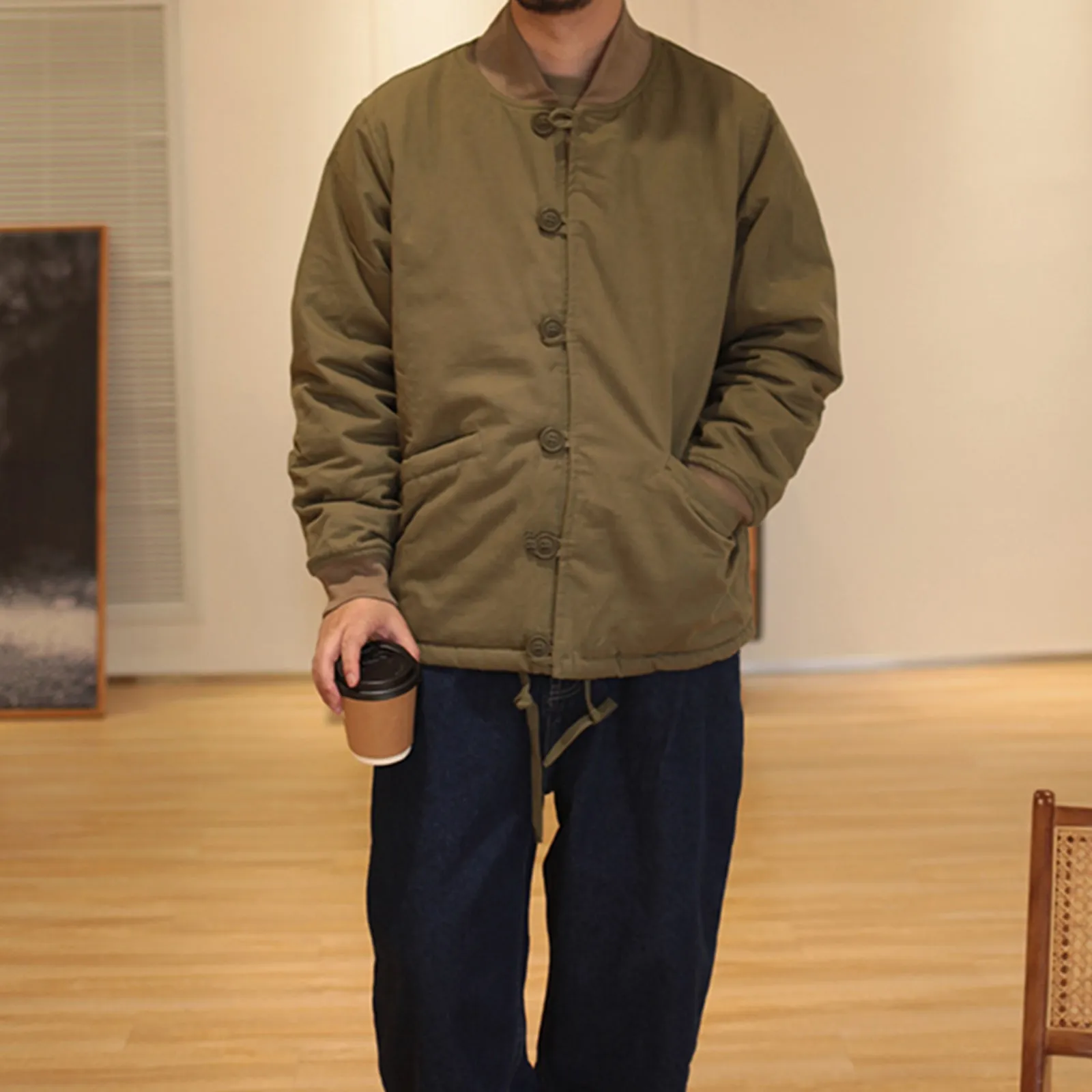 M43 Military Style Cotton Coat Ami khaki Retro Work Jacket