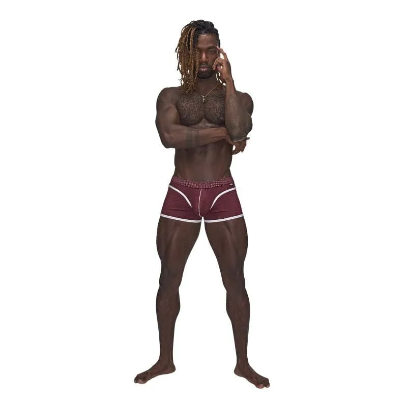 Male Power Sport Mesh Mini Short Burgundy