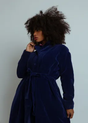 Manuelle Guibal Blue Velvet Trench