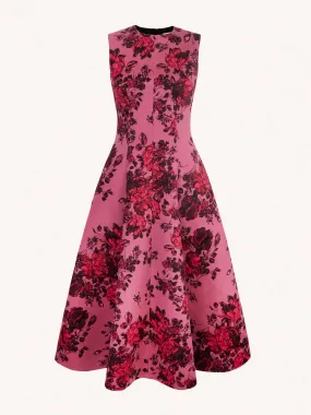 Mara mauve pink festive bouquet taffeta faille dress