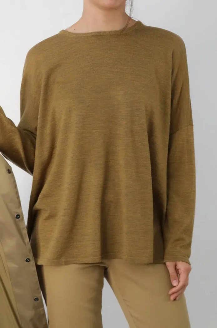 MATTEO OVERSIZED LONG SLEEVE CREW IN FINE ITALIAN MERINO