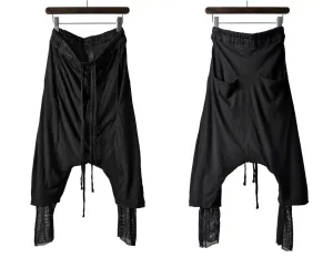 Men Low Crotch Trousers Jersey Layered MESH Pant-Capri