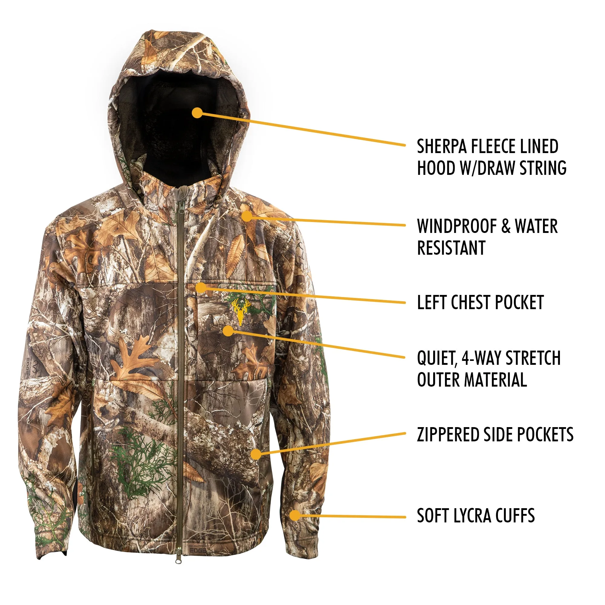 Men's Camo Hunting Softshell Jacket