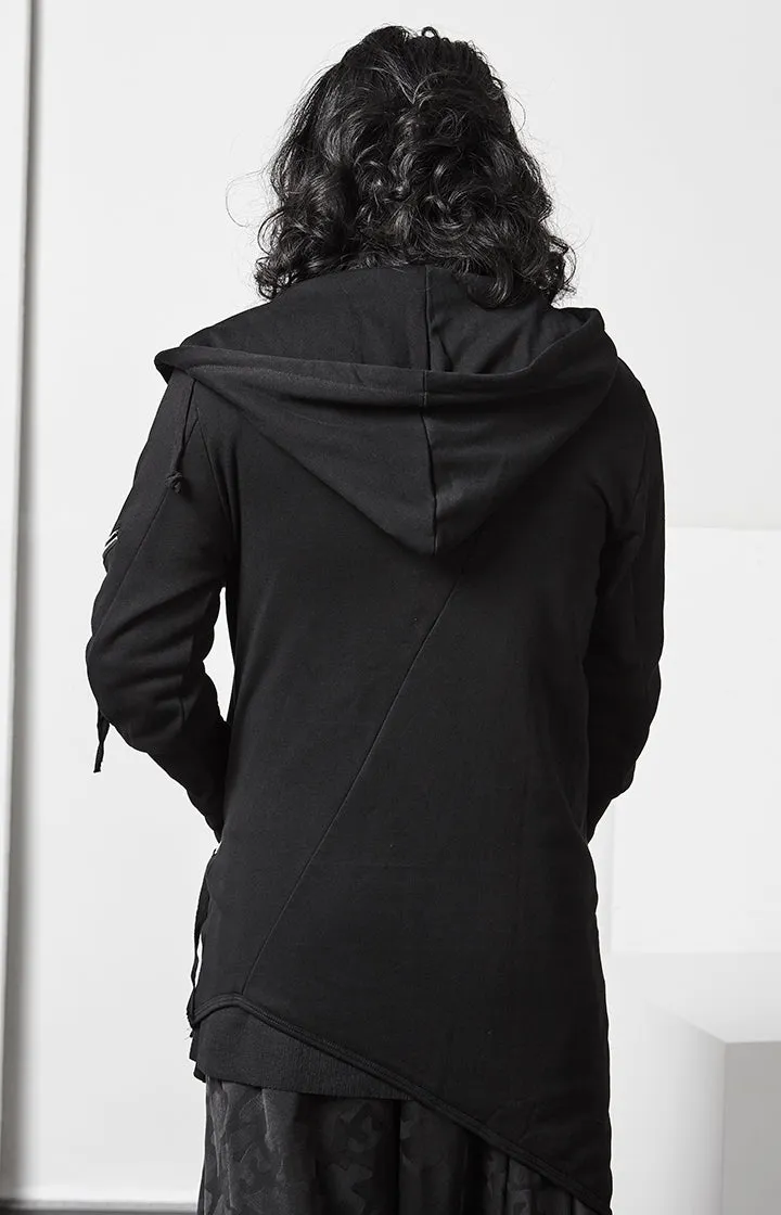 Men's Ninja Punk Webbing Gothic Asymmetrical Hoodie