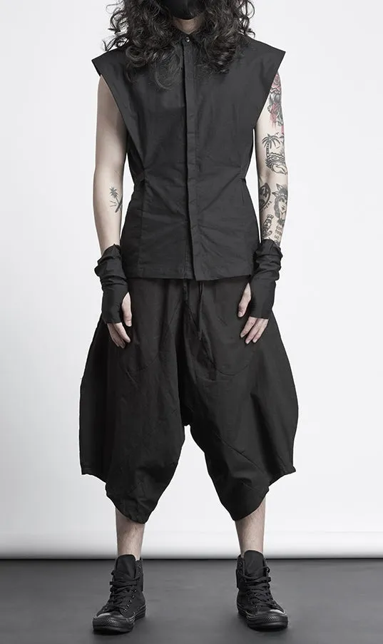 Mens Sarouel Pants - Low Big Drop Crotch Cotton Blend Jogging Pants // Handmade Track Trouser Pants