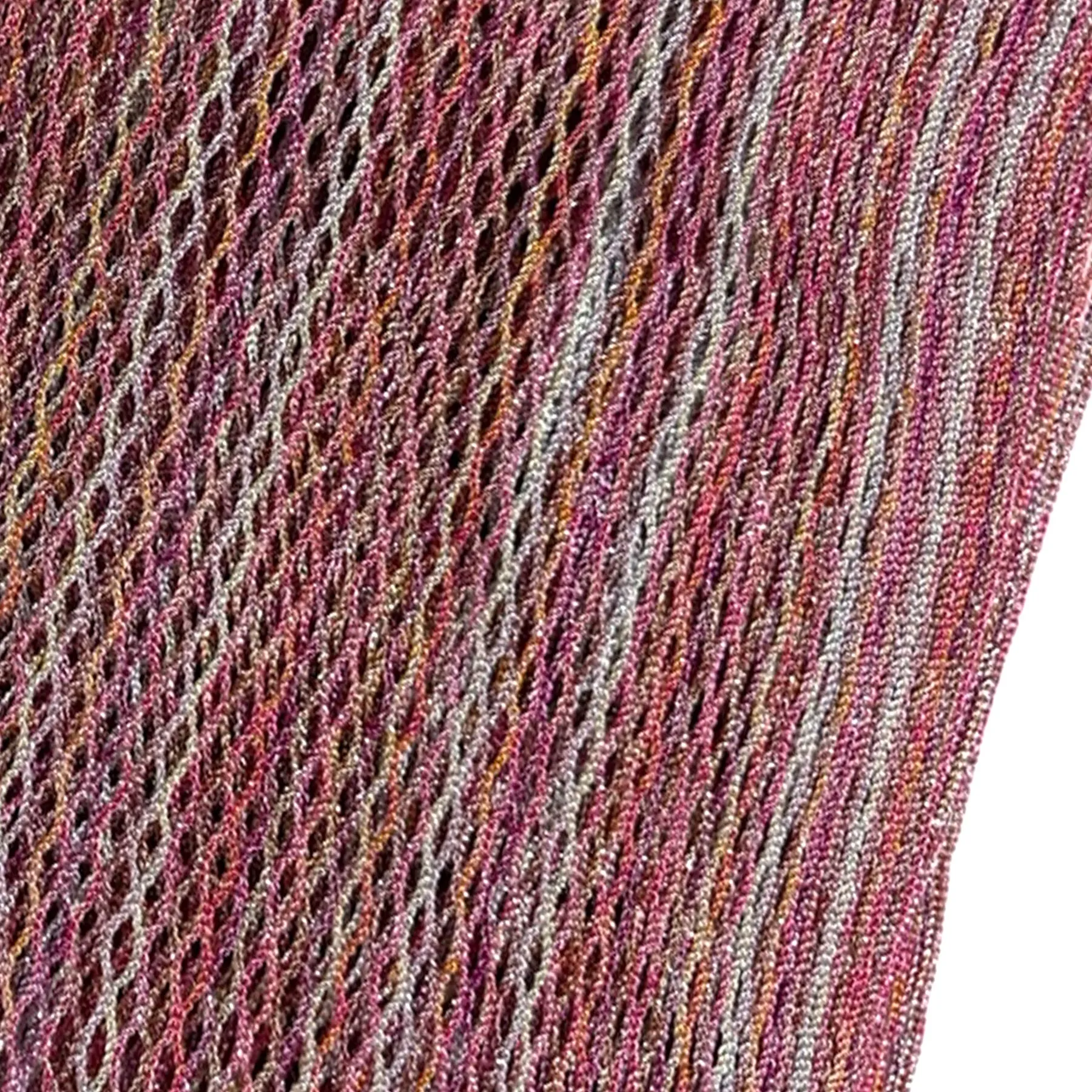 Missoni Scarf Pink Peach Gray Design - Loose Knit Women Designer Shawl