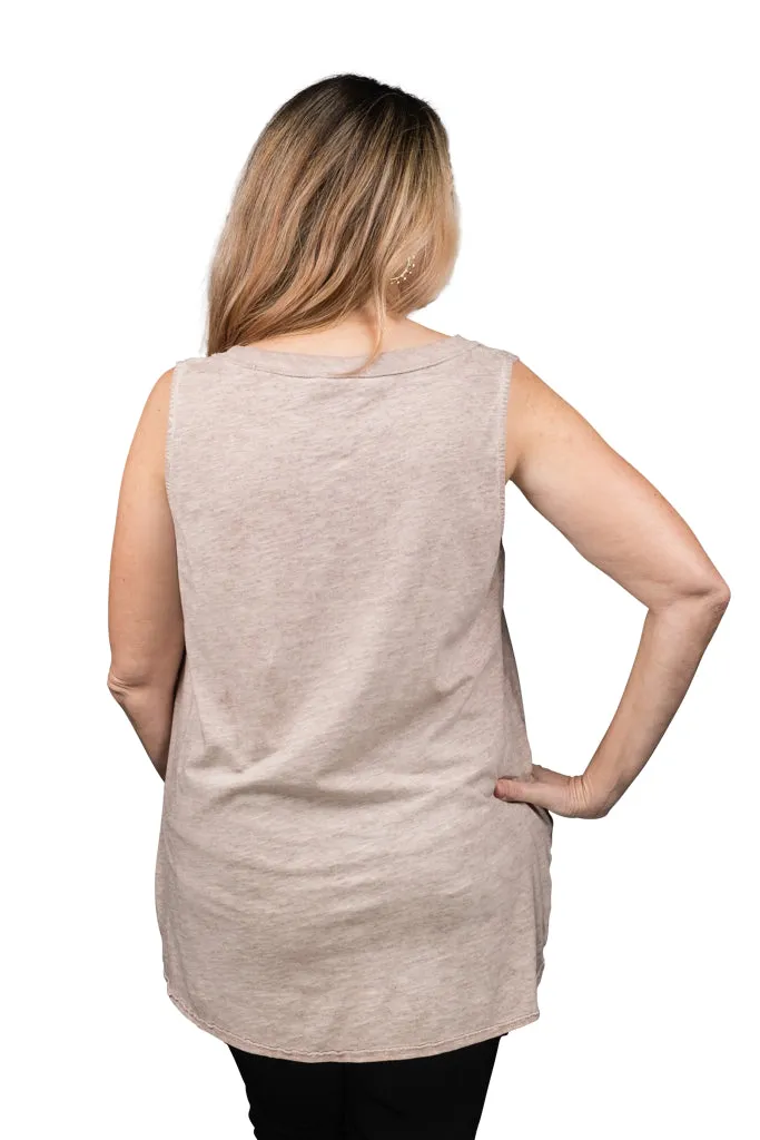 Mona Linen Front/Cotton Back Tank (BT118)