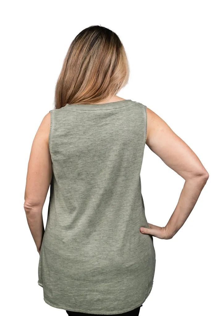 Mona Linen Front/Cotton Back Tank (BT118)