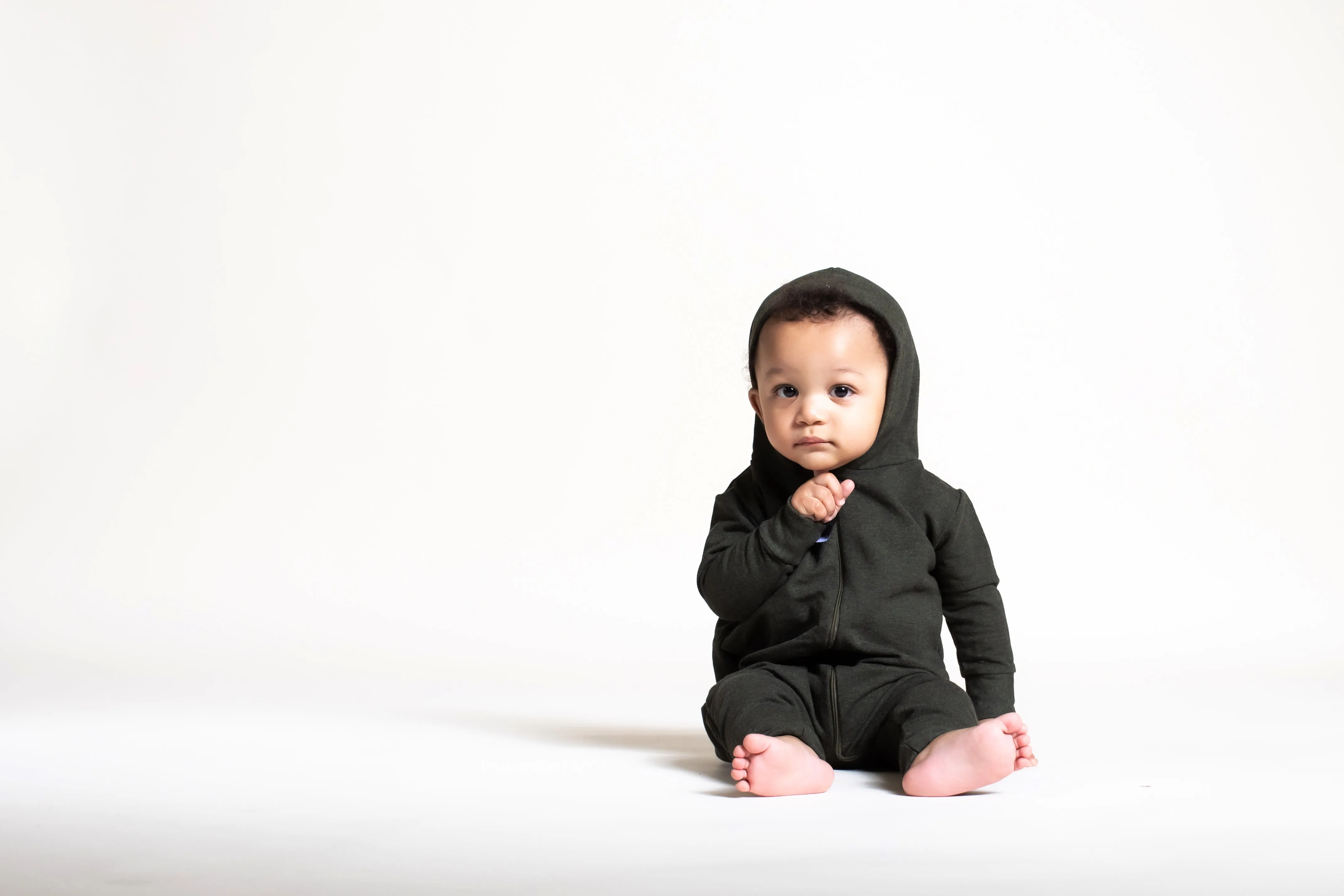 Monochromatic Zip Bamboo Onesie