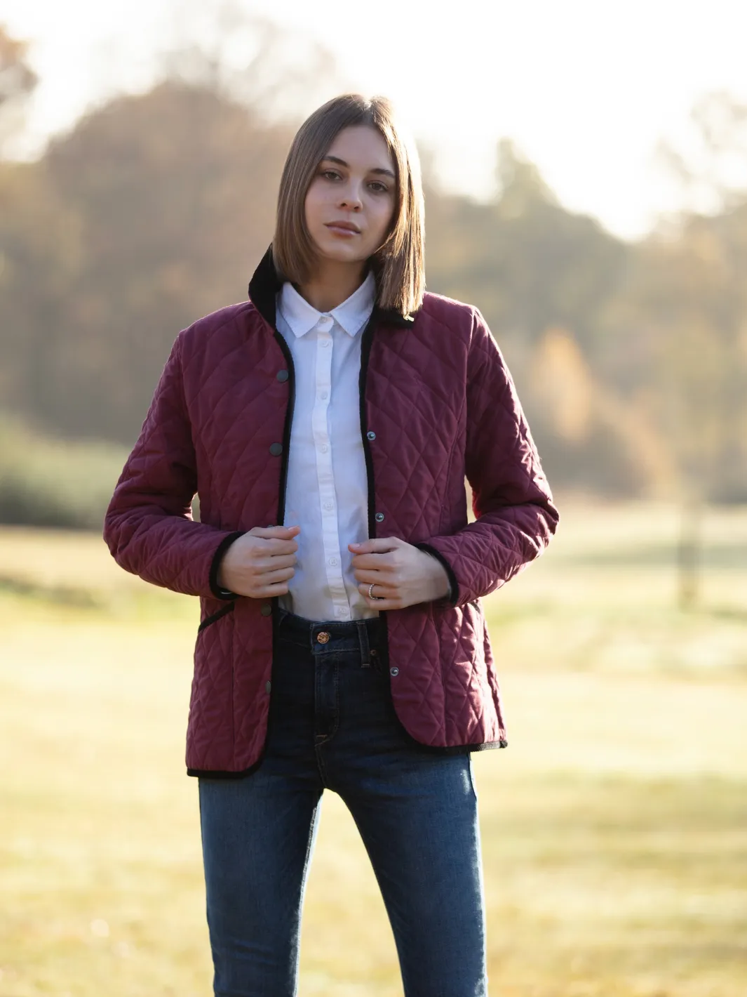 Moorland Quilted Fleece Jacket - Burgundy