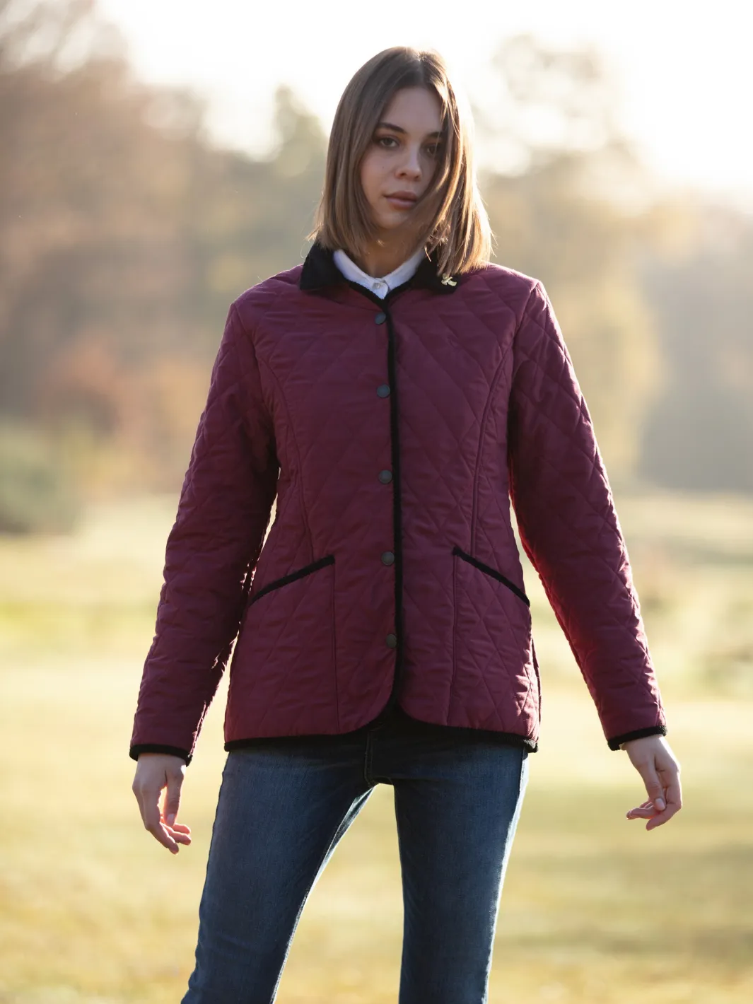 Moorland Quilted Fleece Jacket - Burgundy