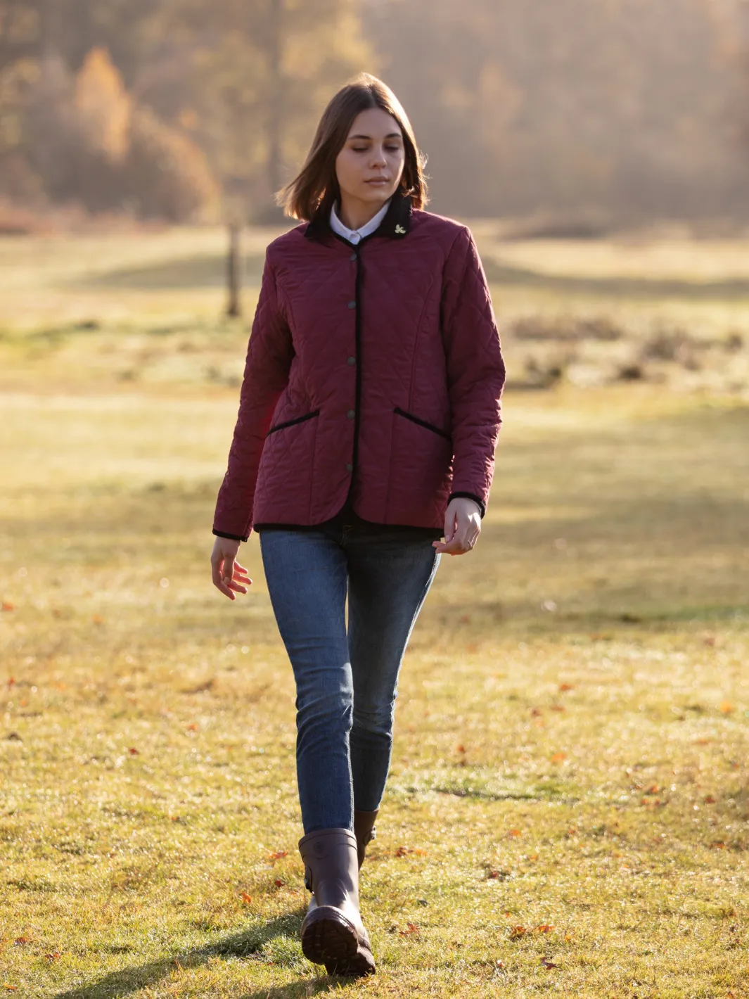 Moorland Quilted Fleece Jacket - Burgundy