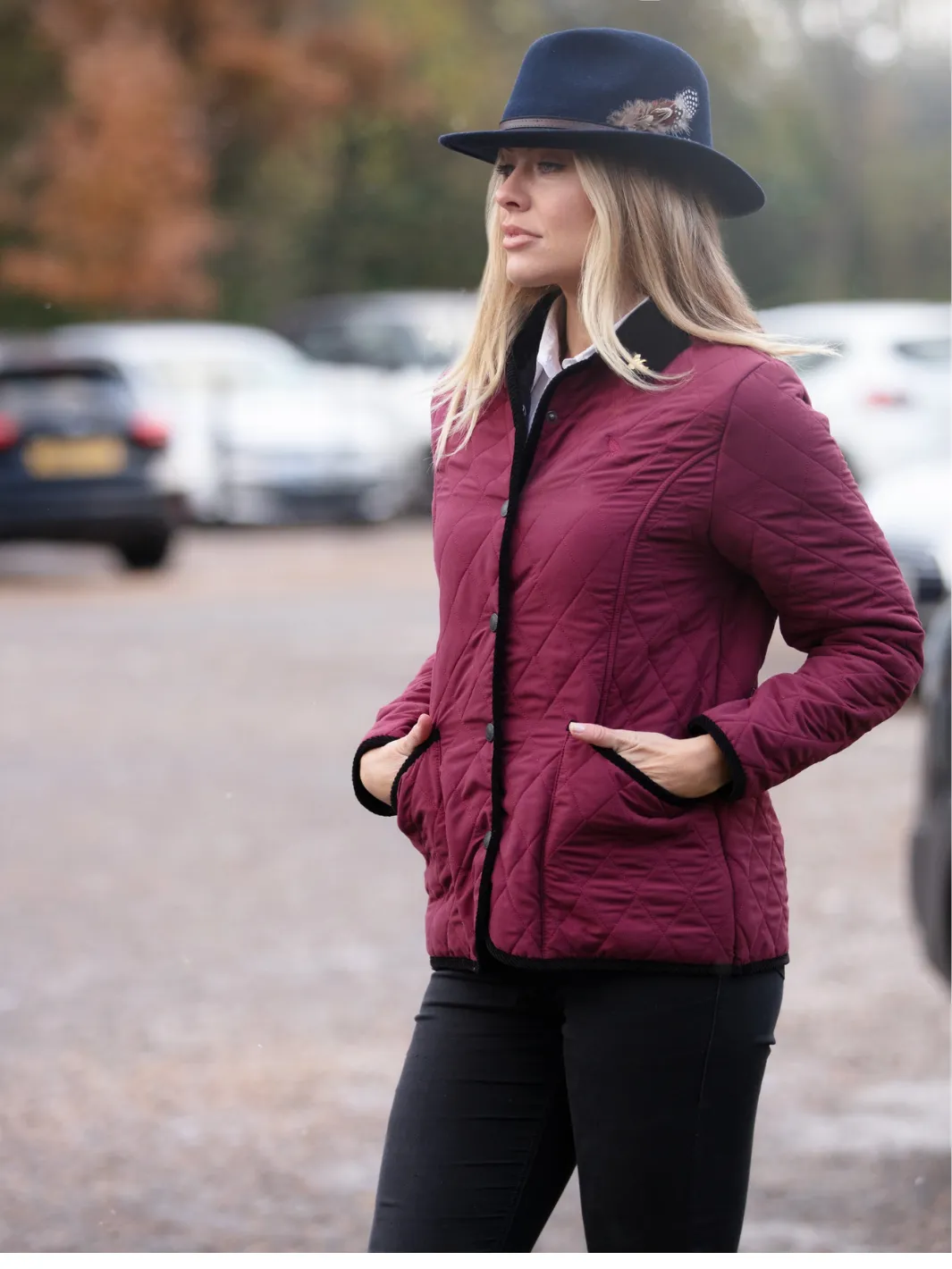 Moorland Quilted Fleece Jacket - Burgundy