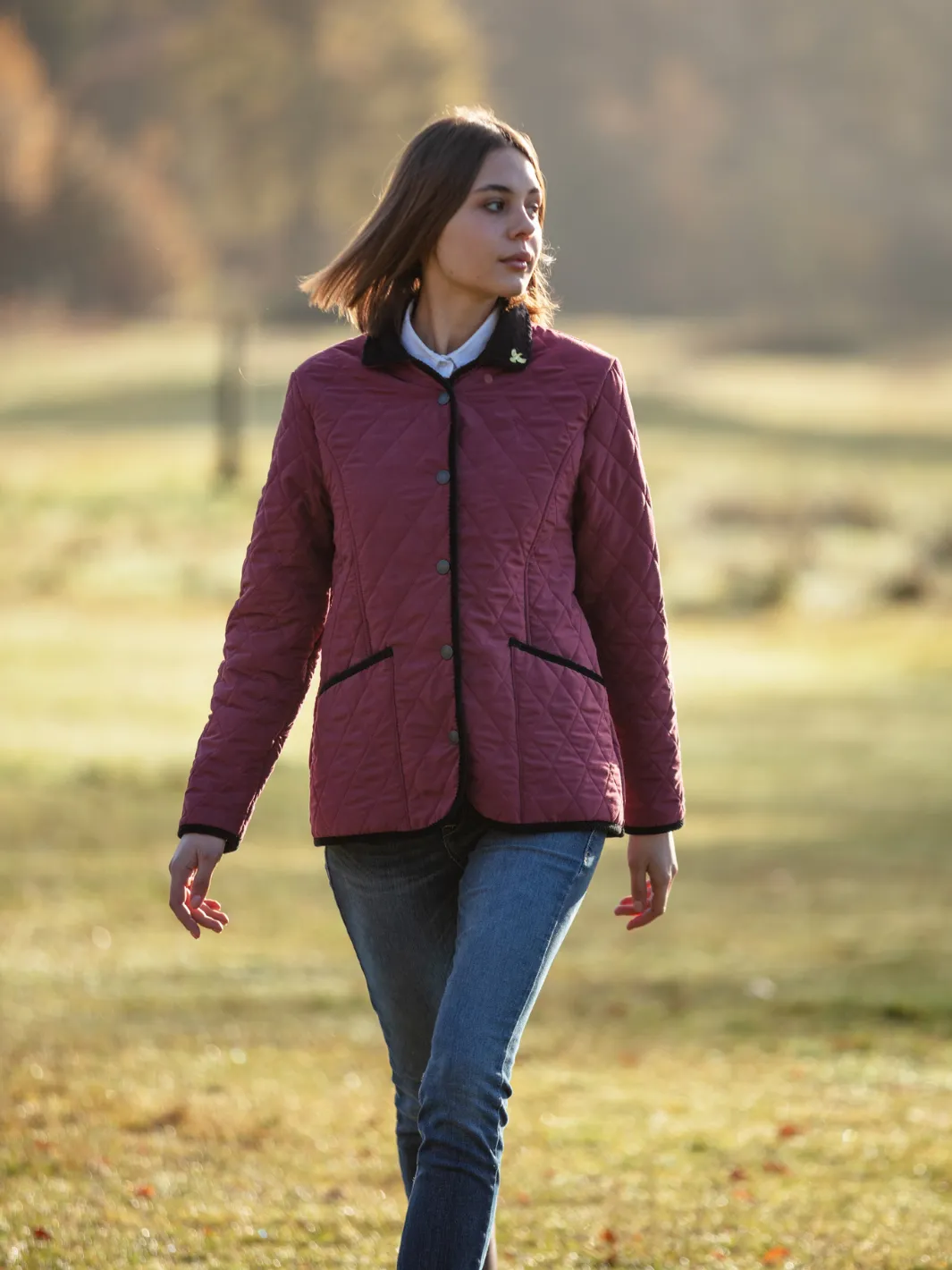 Moorland Quilted Fleece Jacket - Burgundy