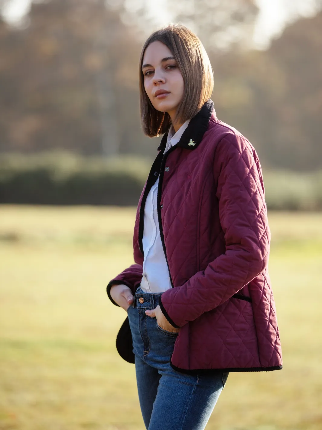 Moorland Quilted Fleece Jacket - Burgundy